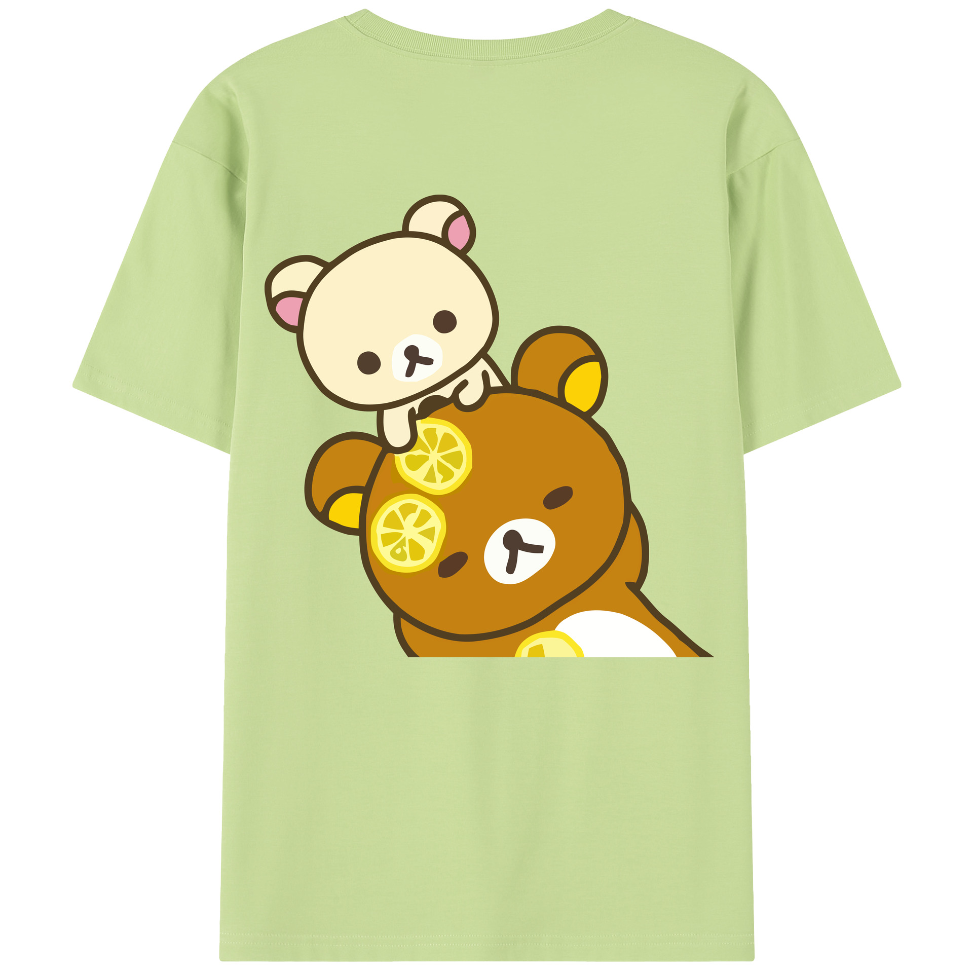 （画像用） リラックマ リラックマ キイロイトリ Rilakkuma Korilakkuma Kiiroitori 綿100％半袖Tシャツ（背面プリント）